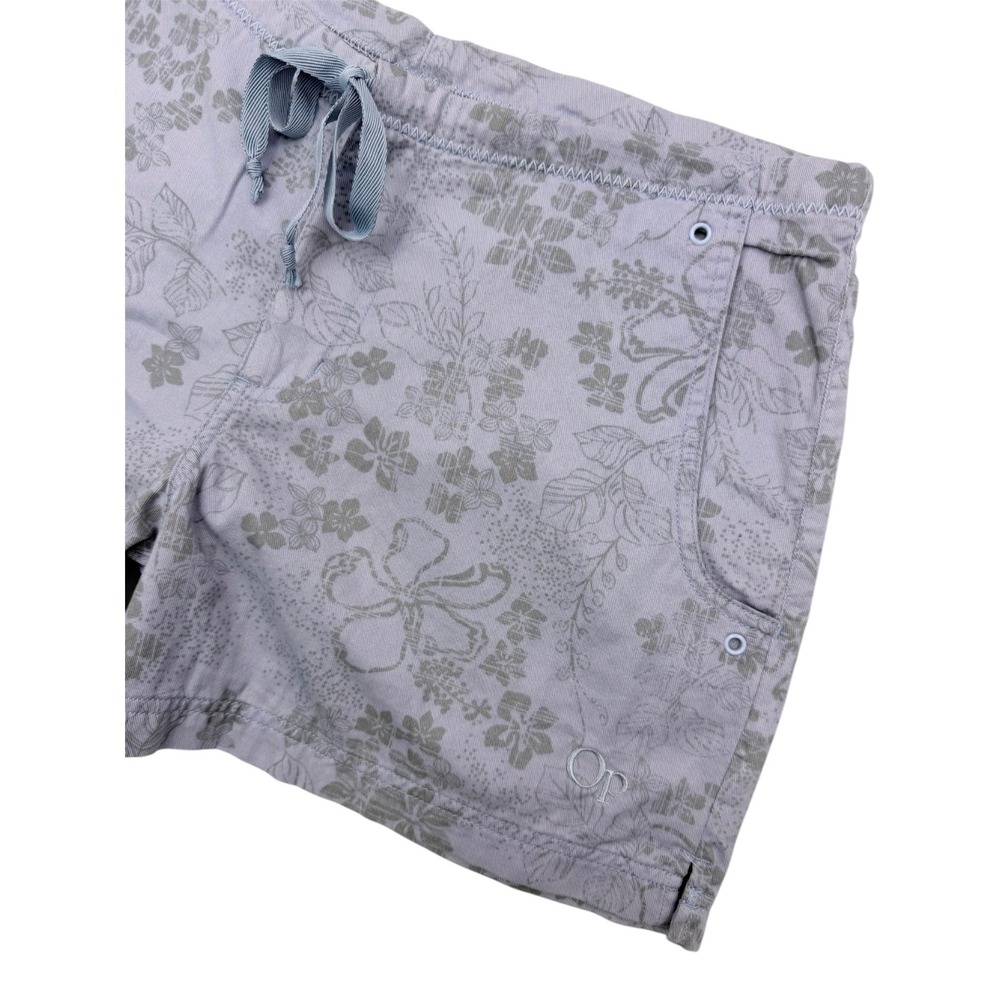 OP Ocean Pacific Y2K Floral Surf Board Shorts Lavender Gray Women's 11 Cotton